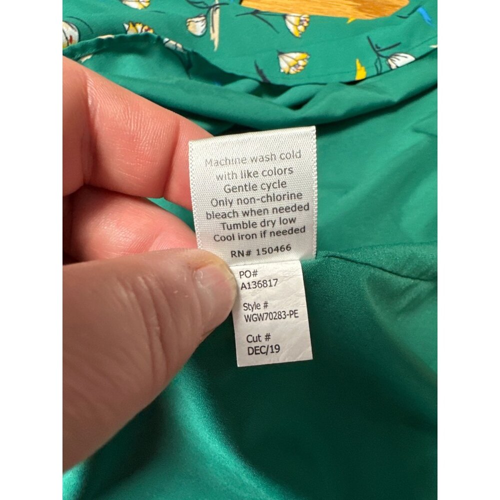 41 Hawthorn Green Floral V-Neck Sleeveless Scalloped Back Dress XL Petite - Picture 8 of 9